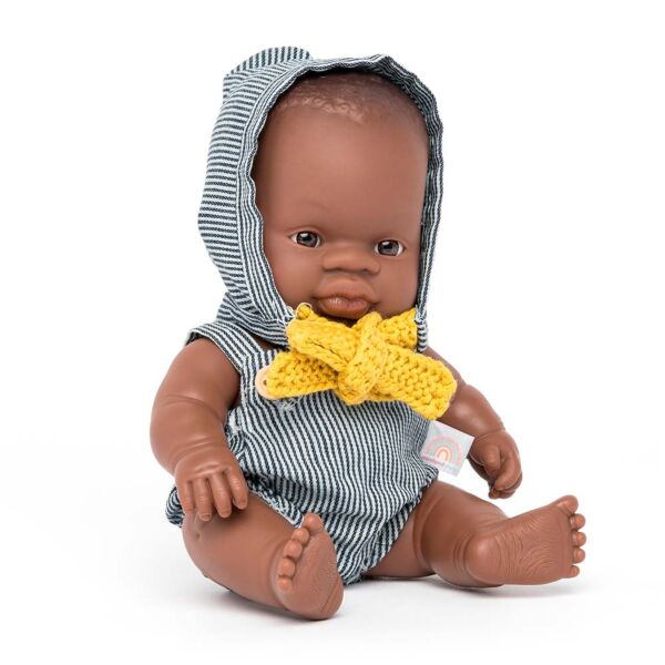 African Boy doll with clothing  8¼" 