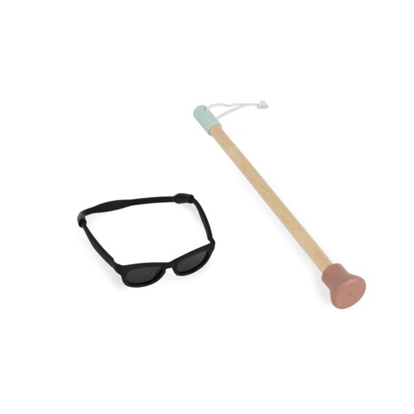 Set aus Brille und Gehstock für Puppen
