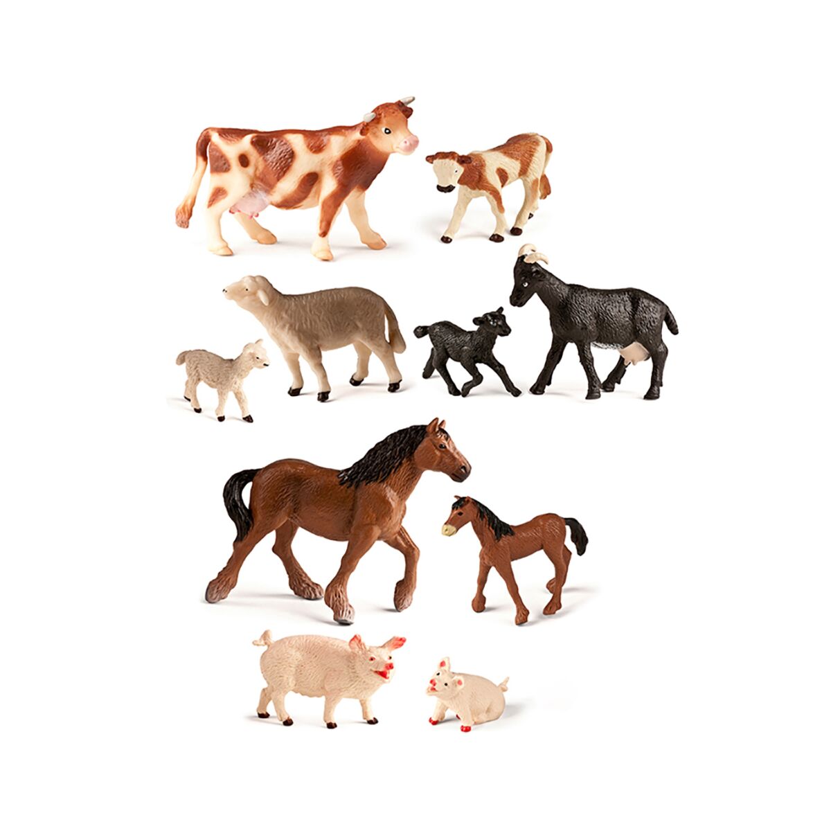 Animales de granja y bebes 10 unidades Miniland ES