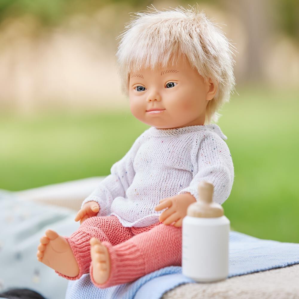 Baby Doll Caucasian Boy with Down Syndrome 38 cm