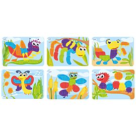 Pegs 10 mm: 6 Patterns Pack (Bugs) Bright Colors