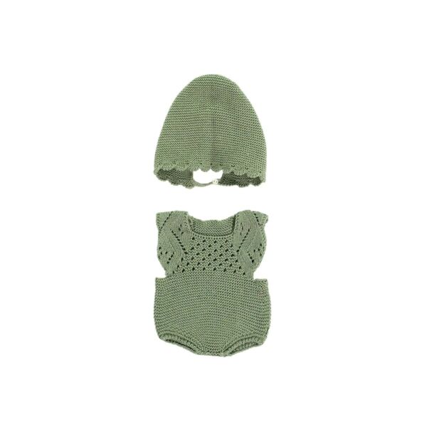 Knitted Doll Outfit 40cm – Rompers & Bonnet