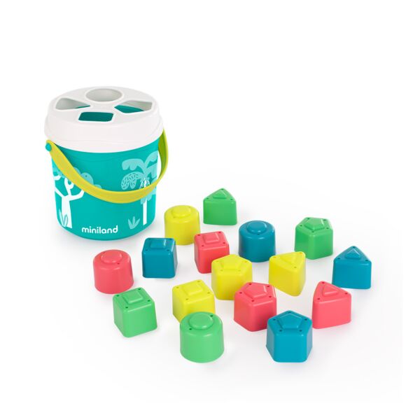 Feel to Learn: Turquoise Shape sorting bucket