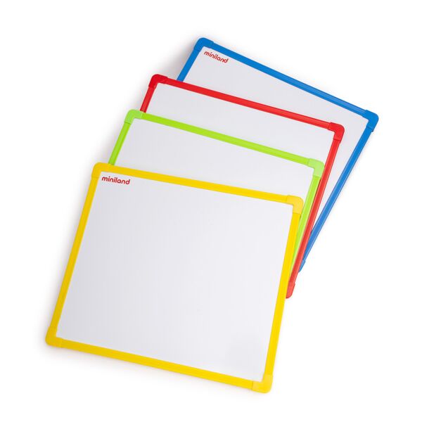 Set of 4 double-sided magnetic whiteboards