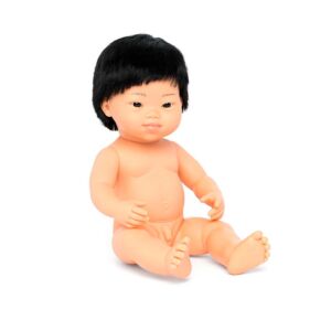 Muñeco asiático con Síndrome de Down 38 cm