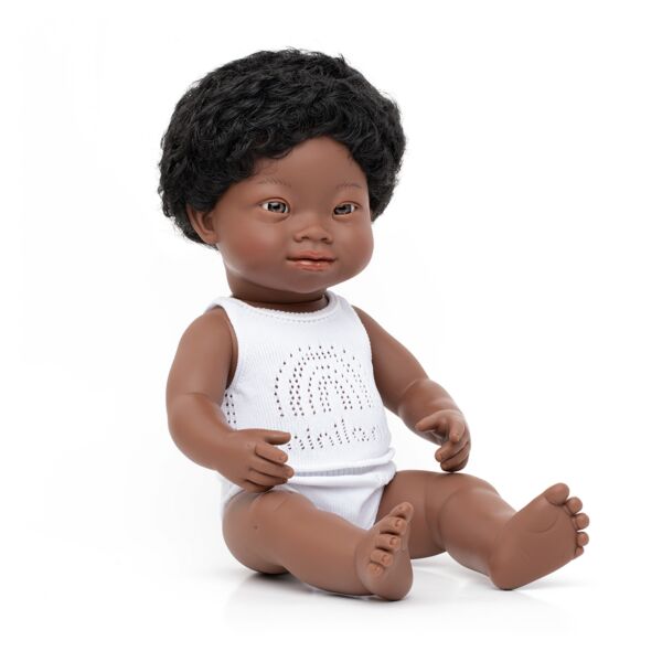 Muñeco africano con Síndrome de Down de 38 cm