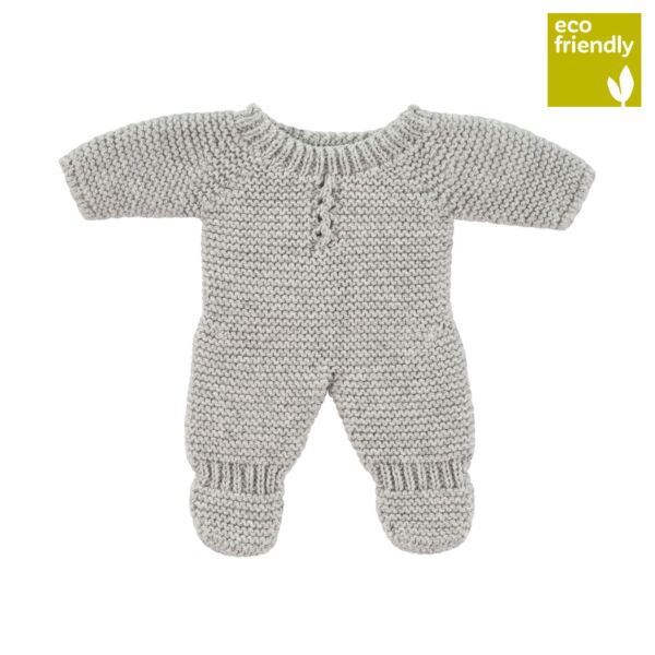 Pijama de punto gris para muñecos de 21cm
