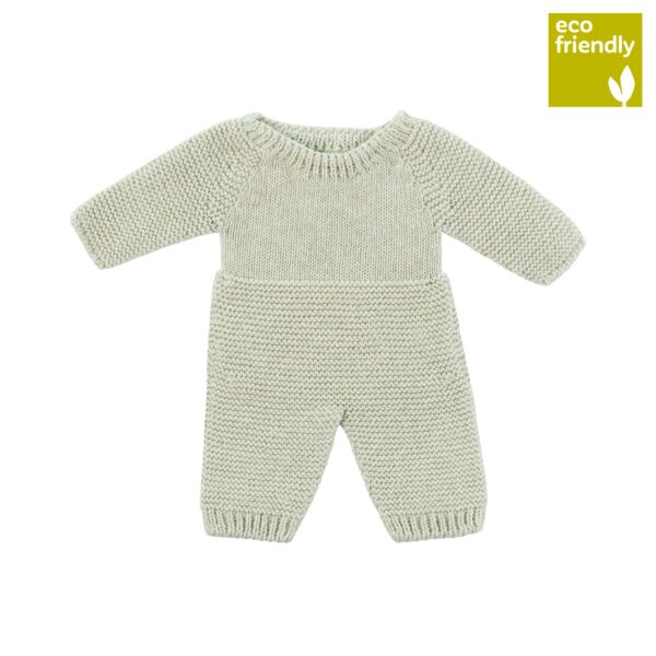 Pijama de punto verde para muñecos de 32cm