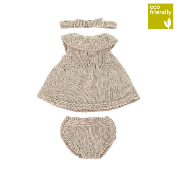Vestido y diadema de punto para muñecas de 32cm