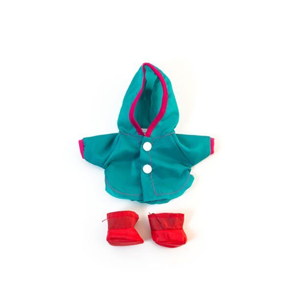 Traje de lluvia con botas para muñeco 21cm