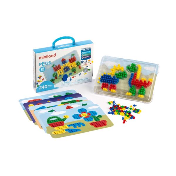 Pegs 10 mm (240 piezas) - Primary Colors