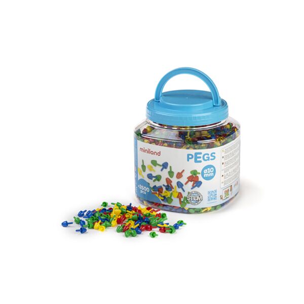 Pegs 10 mm (2.600 piezas) - Primary Colors