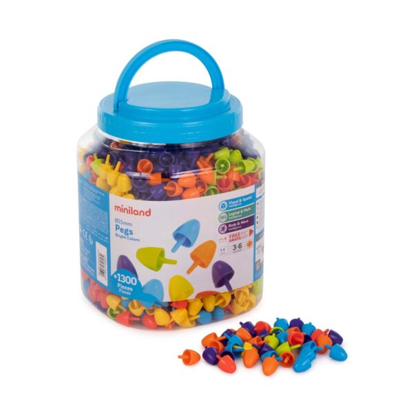 Pegs 15 mm (1.300 piezas) - Bright Colors