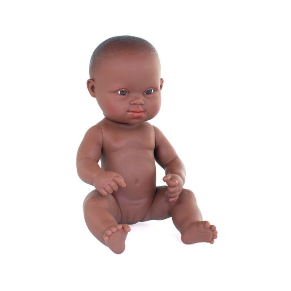 Muñeco bebé africana con síndrome de Down 32 cm