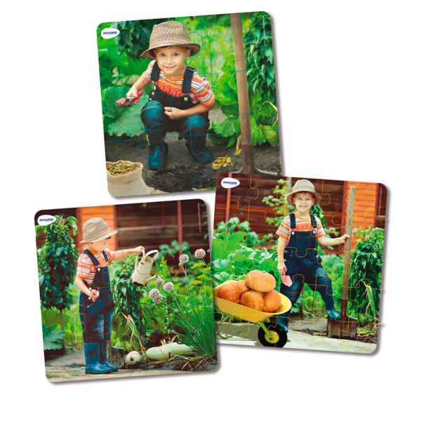 Set de 3 puzzles progresivos: Vida de una planta