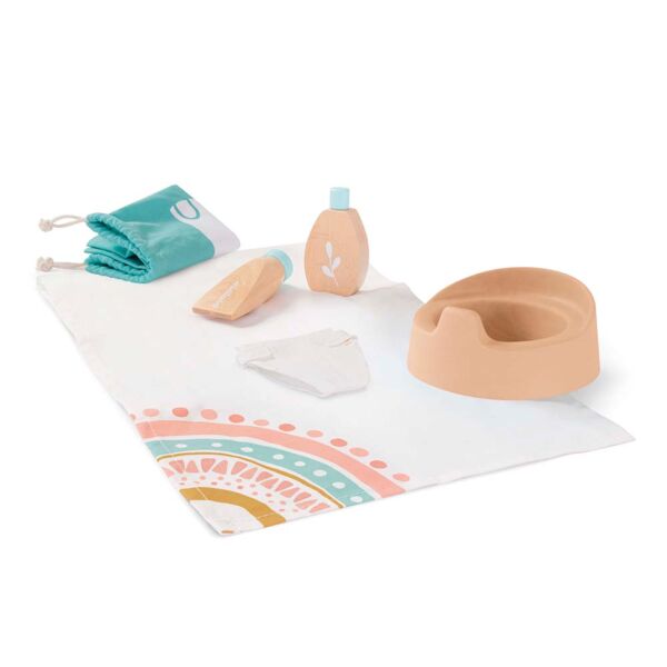 Set de higiene de madera para muñecos