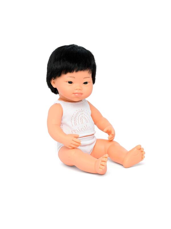 Muñeco asiático con Síndrome de Down 38 cm