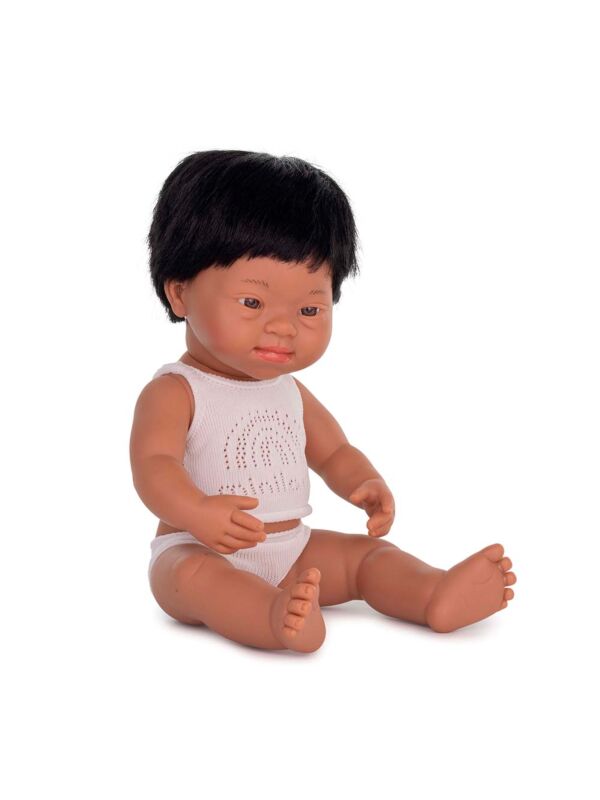 Muñeco latino con Síndrome de Down 38 cm