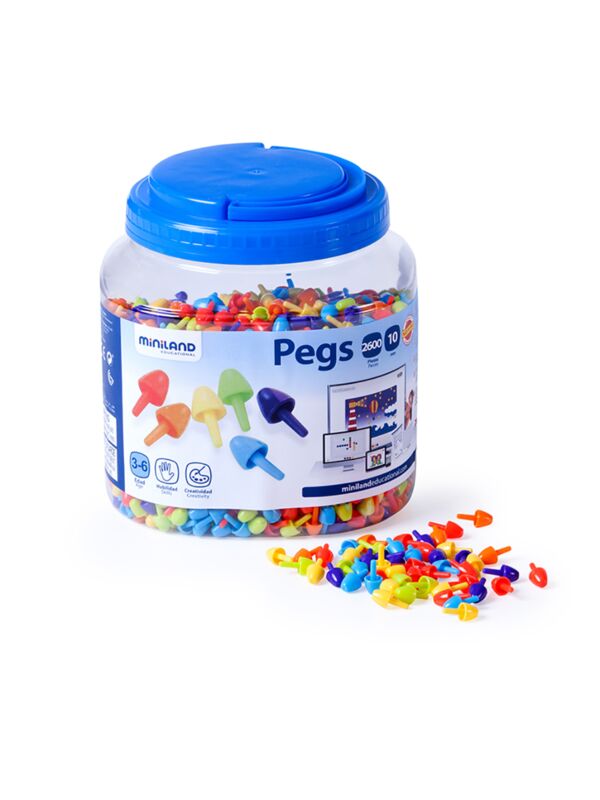 Pegs 10 mm (2.600 piezas) - Bright Colors