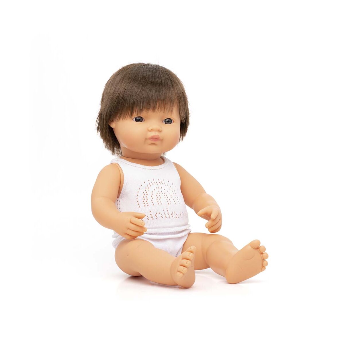 Miniland Baby Doll - Caucasian Brunette Boy 38cm
