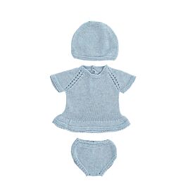 Vestido y gorro de punto para muñecos de 40cm