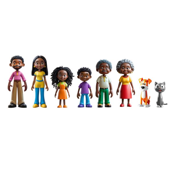 Familia de piel oscura