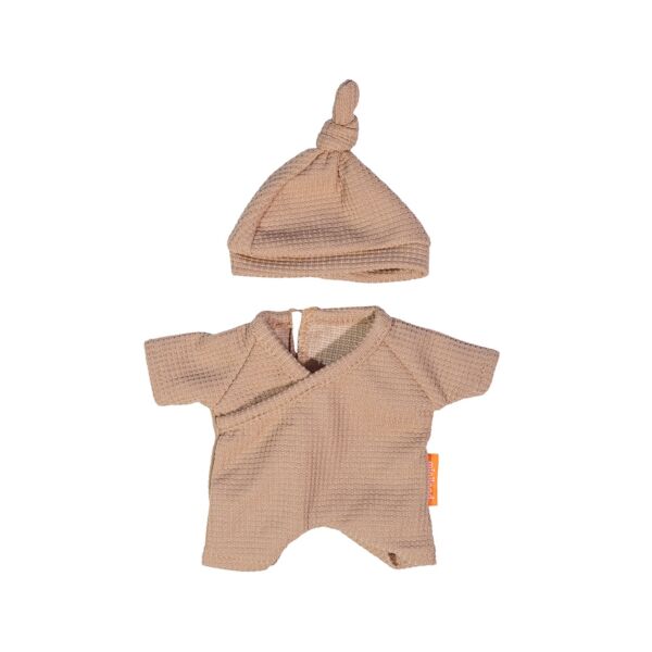 Pijama marrón con gorro para muñeco 21cm