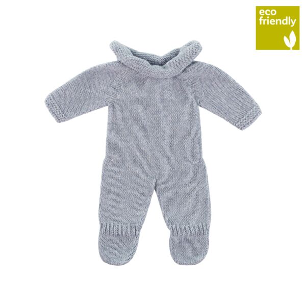 Pijama de punto azul y gris para muñecos de 32cm