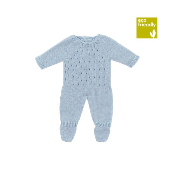 Pijama de punto azul para muñeco de 38cm