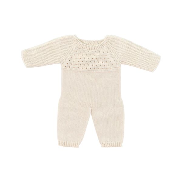 Pijama de punto blanco para muñecos de 40cm