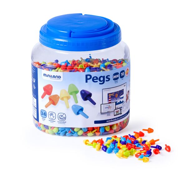 Pegs 10 mm (2.600 piezas) - Bright Colors