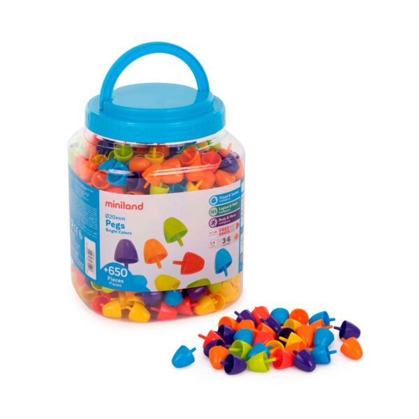 Pegs 20 mm (650 piezas) - Bright Colors