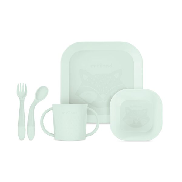 Vajilla infantil cuadrada meal set mint