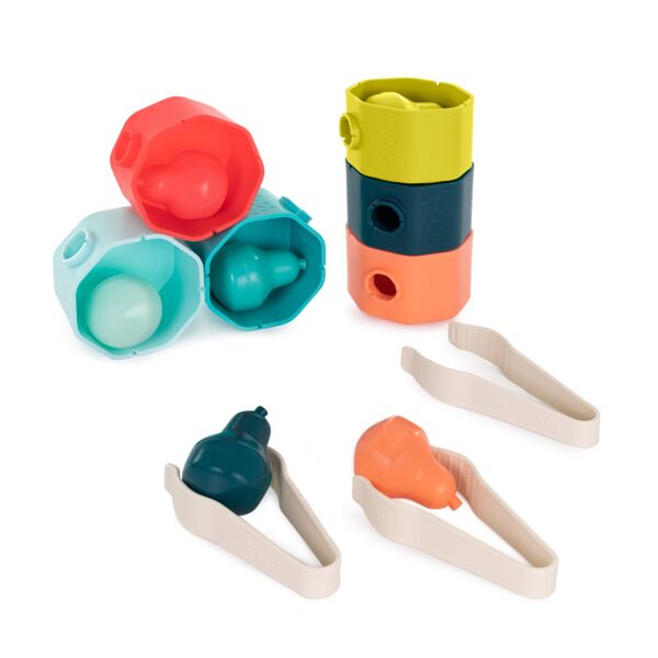 Juego de clasificación con pinzas y troncos