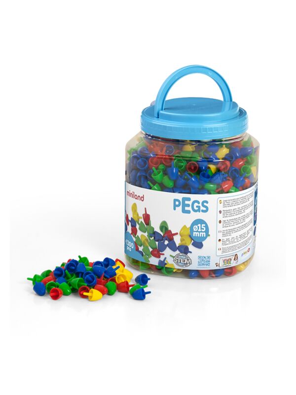 Pegs 15 mm (1.300 piezas) - Primary Colors