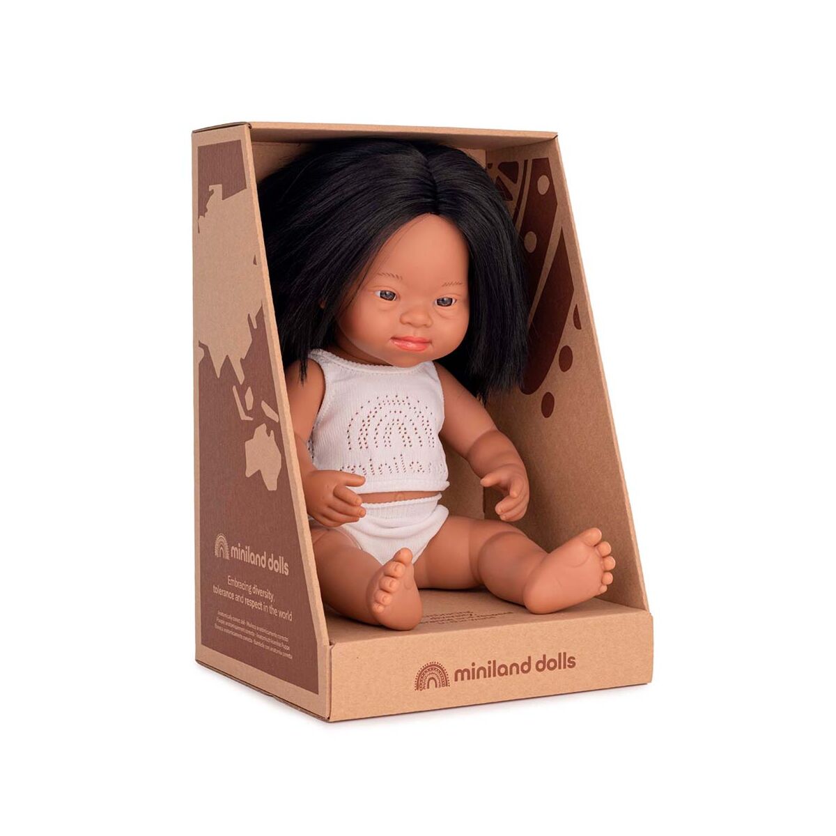 Miniland Baby Doll - Caucasian Girl with Down Syndrome38cm Miniland Baby Doll - Caucasian Girl with Down Syndrome38cm