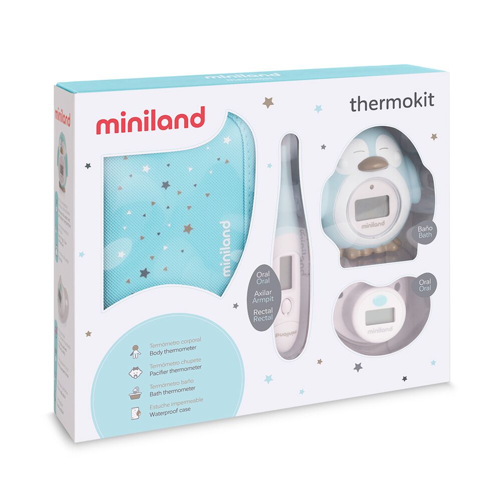 Miniland - Baby Gesundheits-Set Basic 5-tlg. - mit elektr. Nasensauger + 2  Fieberthermometer + Badethermometer 