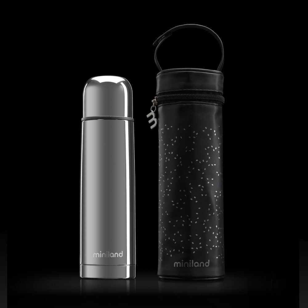 MINILAND DeLuxe Thermos & Thermo Pack Silver - Children's Thermos