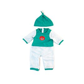 Ropa Pijama invierno verde rayas para muñeco 38 cm