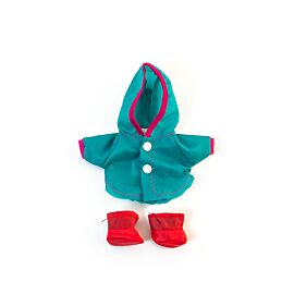 Traje de lluvia con botas para muñeco 21cm