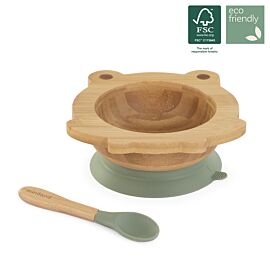 Set de bol y cuchara BLW  wooden bowl frog