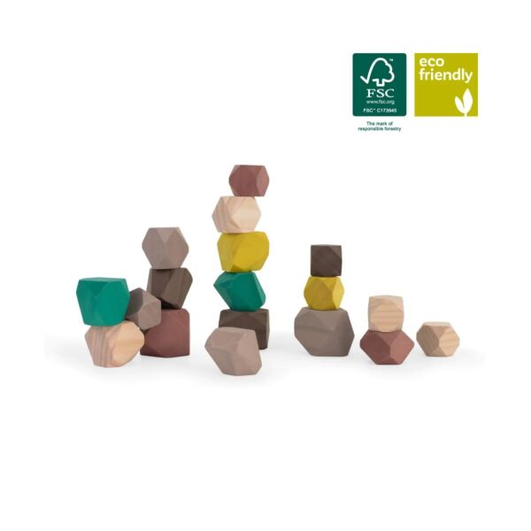 Juego apilable Towering wood stones 18 pcs