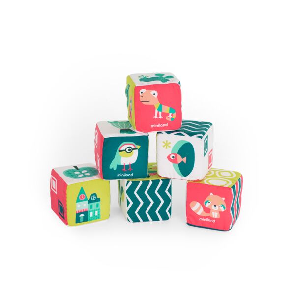 Set de cubos blanditos con sonajero para bebés