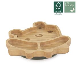 Assiette BLW avec ventouse wooden plate frog