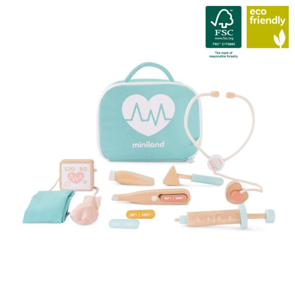 Set de médico de madera para muñecos Miniland ES