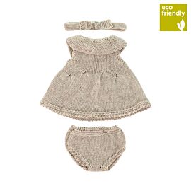 Robe et bandeau en tricot pour poupées de 32cm