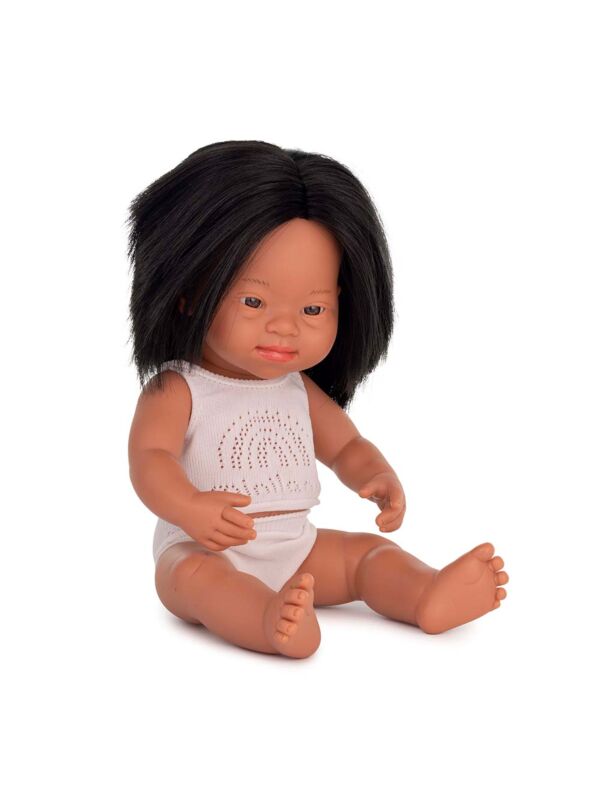 Poupée bébé latino Syndrome Down 38cm(étui)