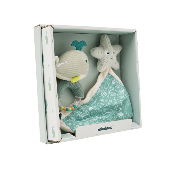 Confezione regalo Baby Sea con doudou e sonaglio