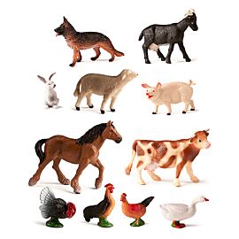 FARM ANIMALS 11 FIGURES/CONT