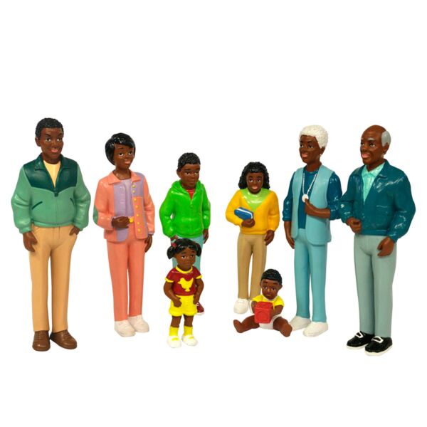 Figuras de familia africana (8 unidades)